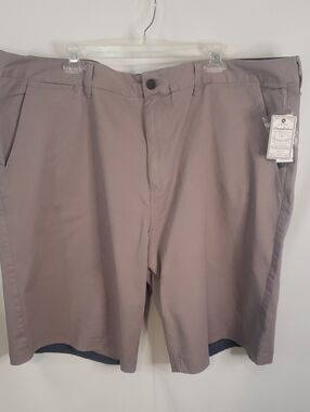 Flag & Anthem Men's Classic Casual Flat Front Shorts Taupe Size 46